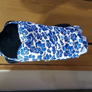 Lauren Ralph Lauren blue floral one piece with skirt swimsuit